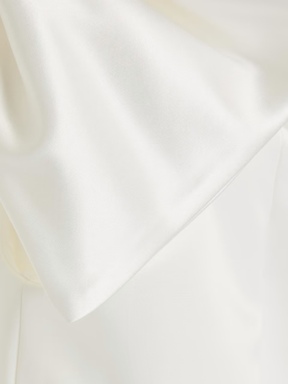 NICHOLAS Lilly White Off-Shoulder Satin Mini Dress with Bow Shoulder - Picture 3 of 3